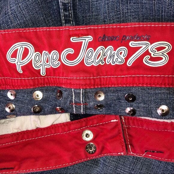 Pepe Jeans London 73 Collection Crop Jeans With Leather & Stud Detailing 33 - Picture 11 of 12